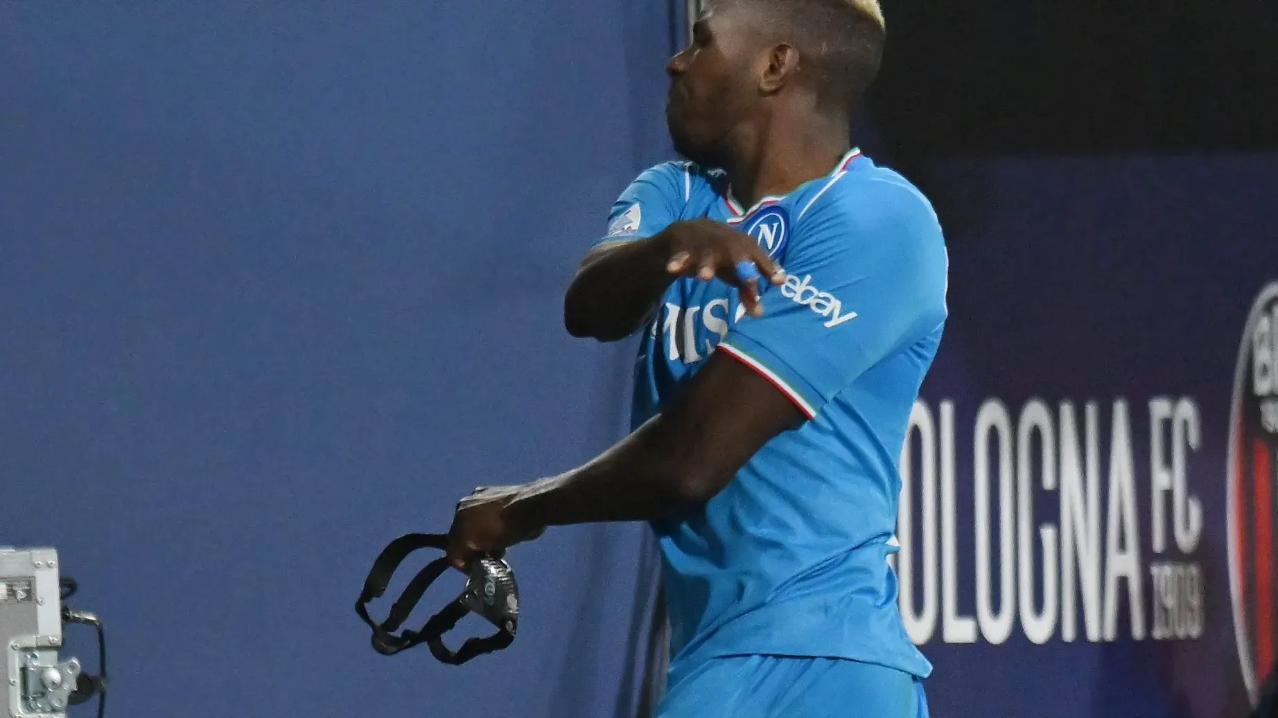 Victor Osimhen en uno de los desplantes a Rudi García esta temporada. Getty Images.
