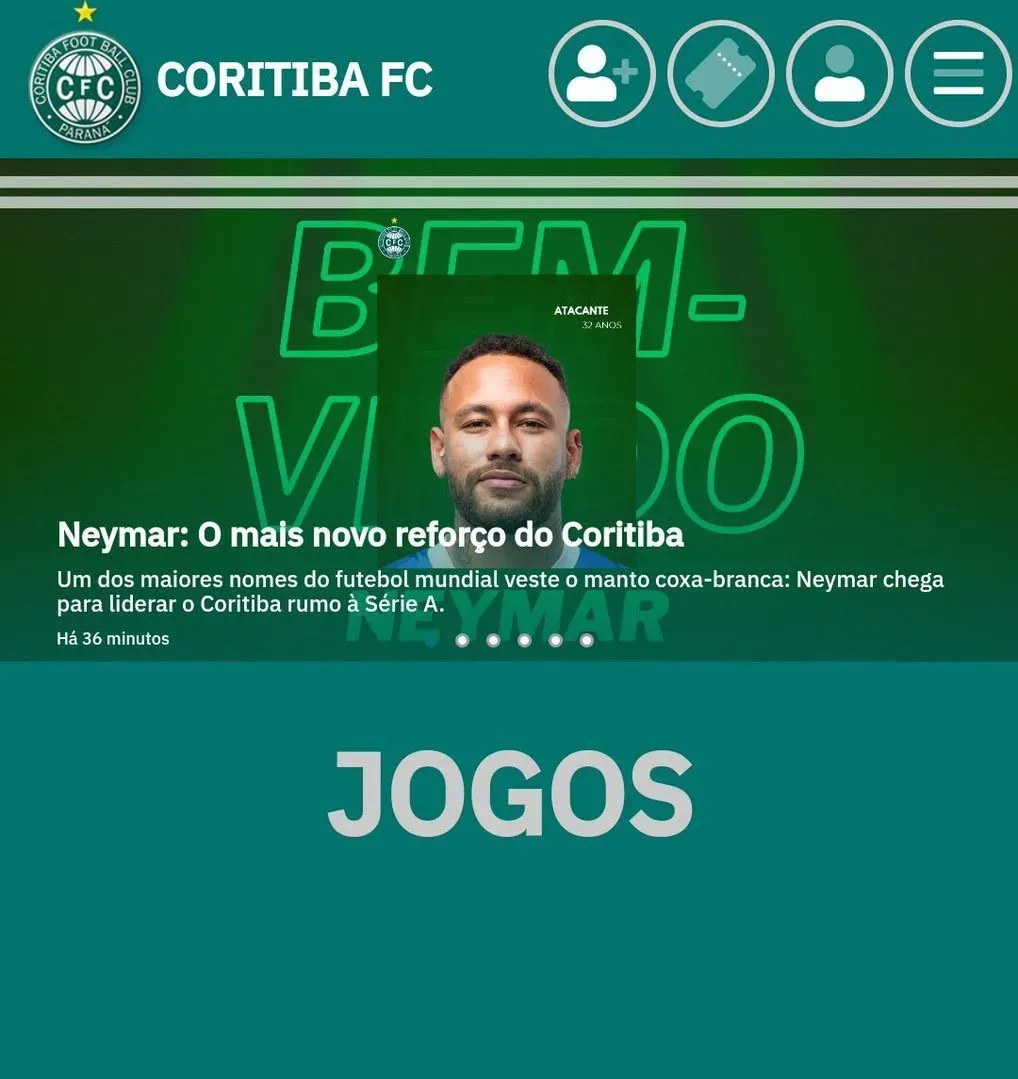 Así apareció el sitio oficial de Coritiba, que fue hackeado.