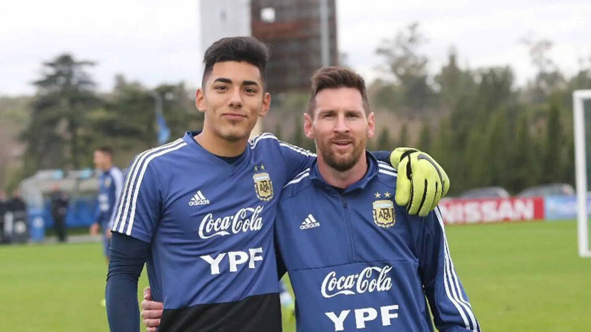 Rocco Ríos Novo y Lionel Messi en la Selección Argentina.
