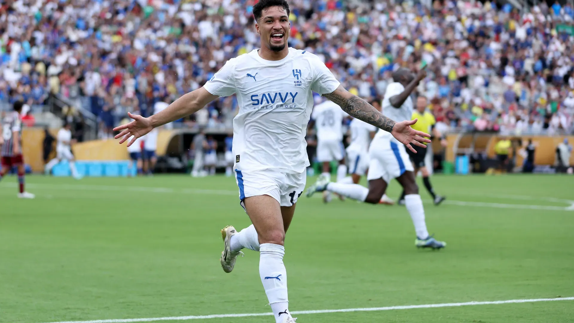 Marcos Leonardo comemorando pelo Al-Hilal – Foto: Megan Briggs/Getty Images