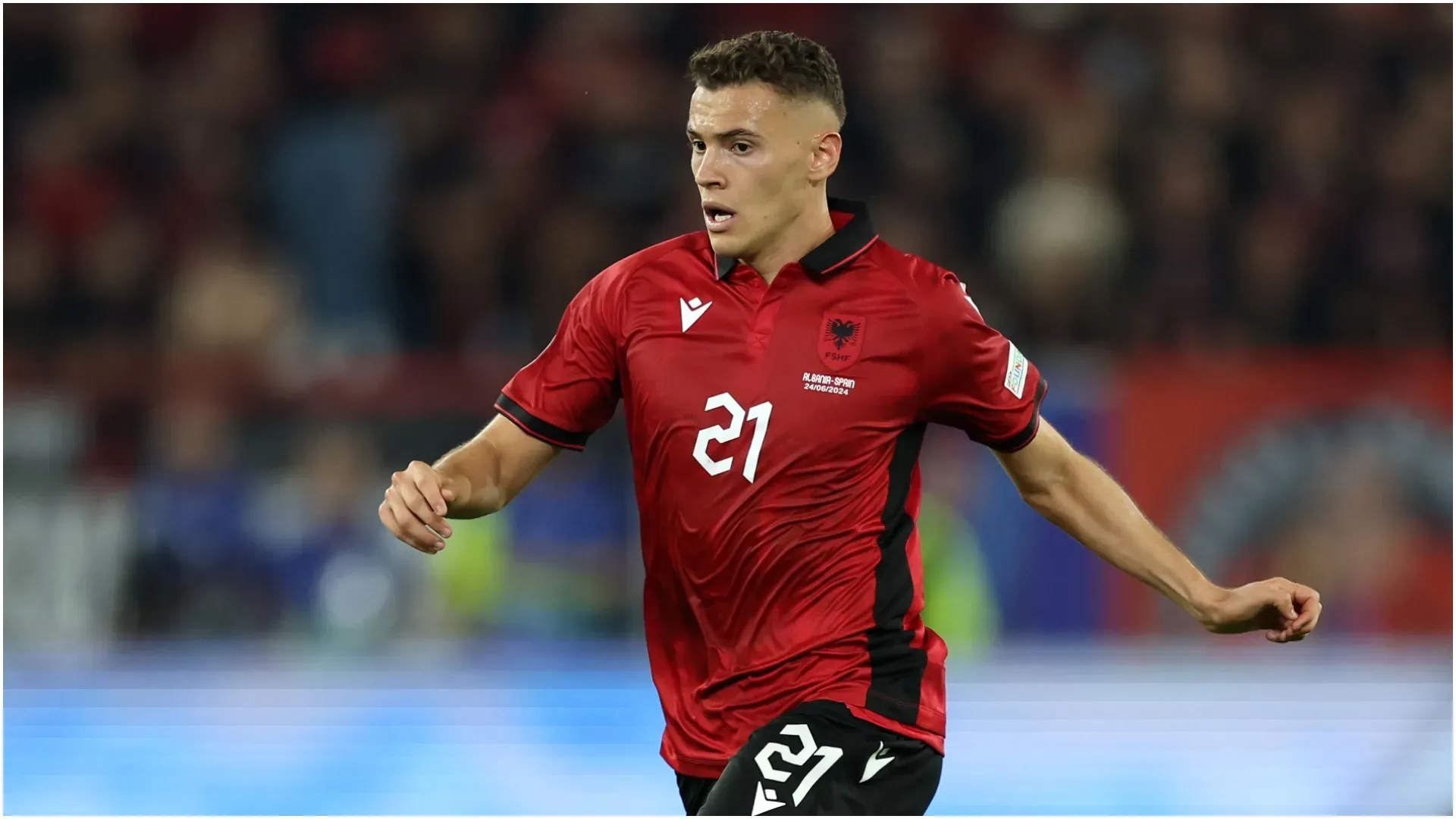 Kristjan Asllani of Albania â Kevin C. Cox/Getty Images