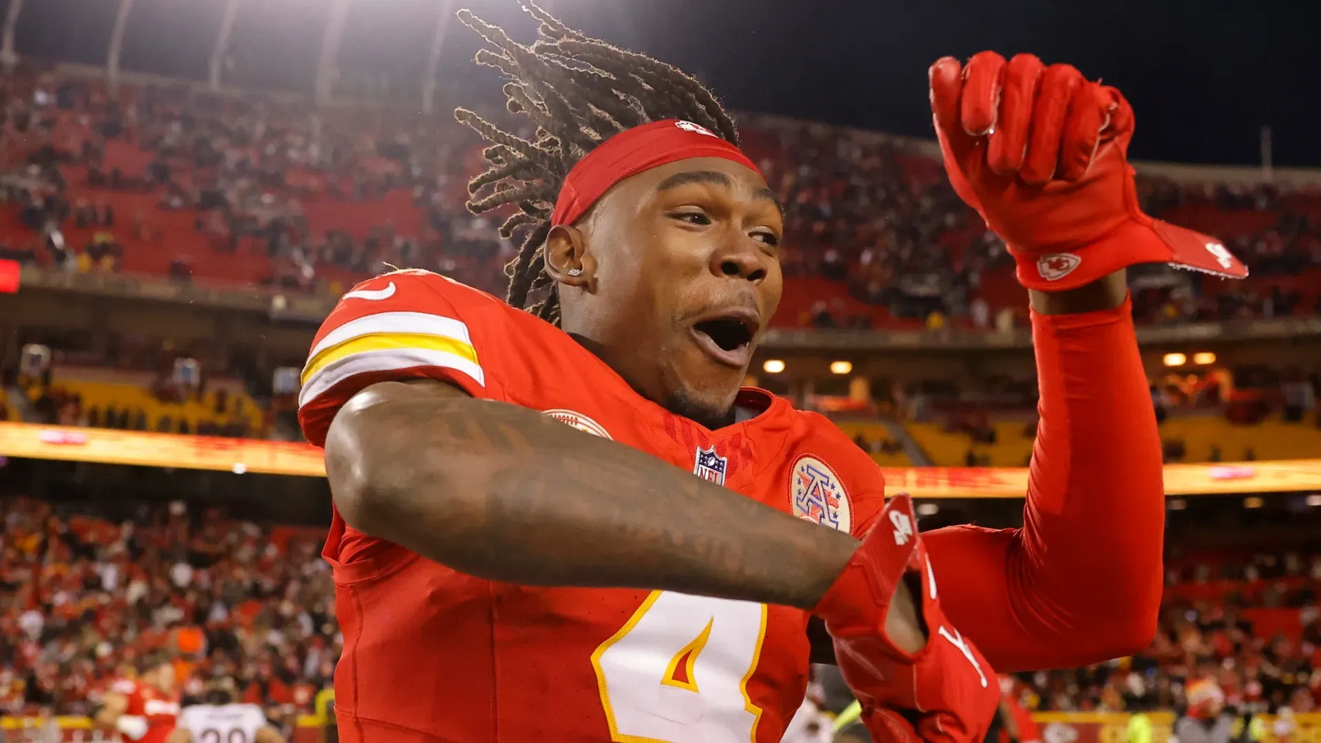 Rashee Rice #4 of the Kansas City Chiefs