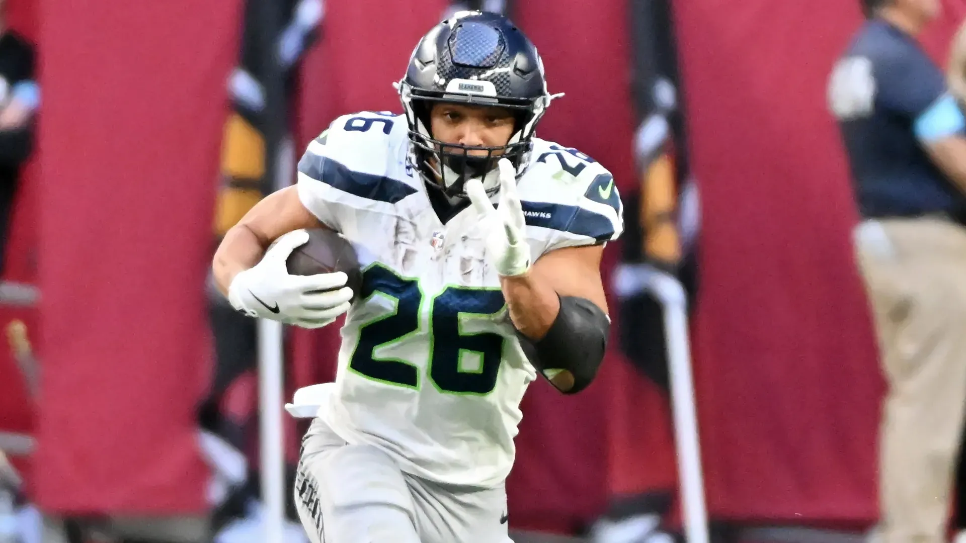 Zach Charbonnet #26 of the Seattle Seahawks