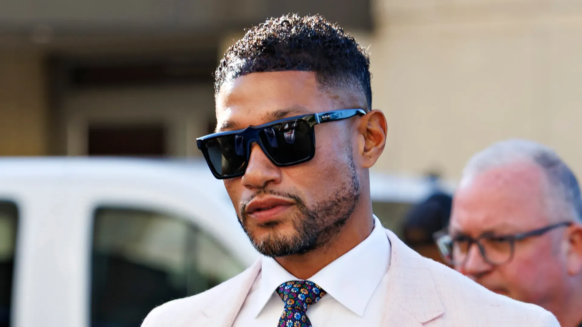 Marcus Freeman arriving for a game