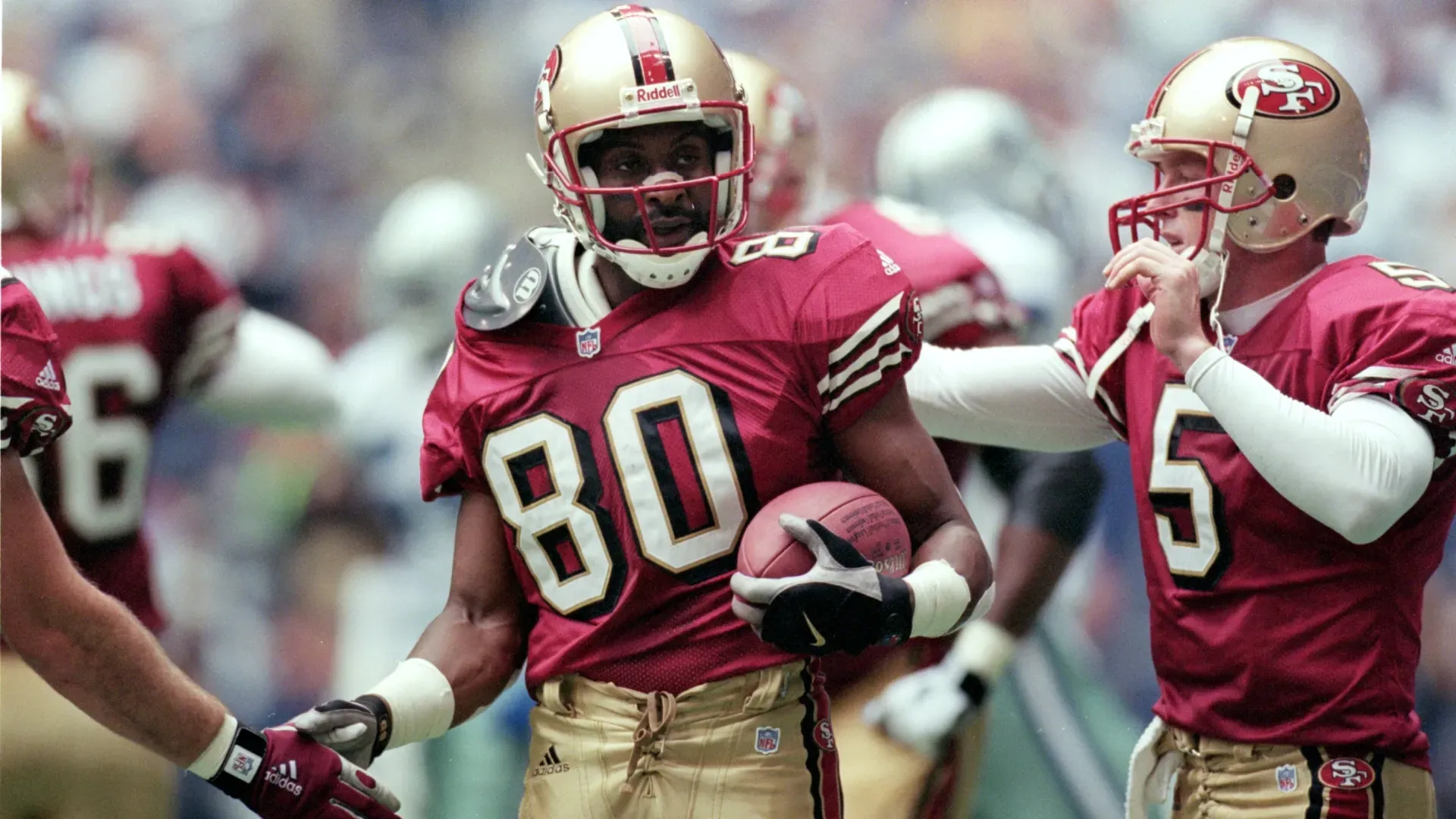 Jerry Rice (Source: Ronald Martinez /Allsport)