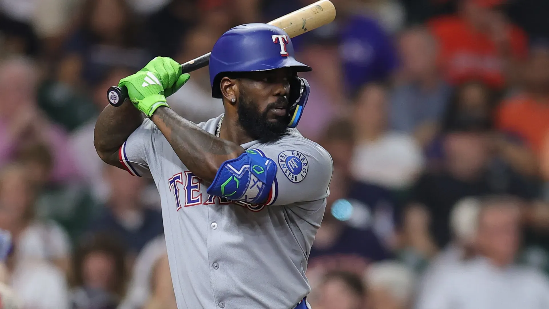 Adolis Garcia at bat