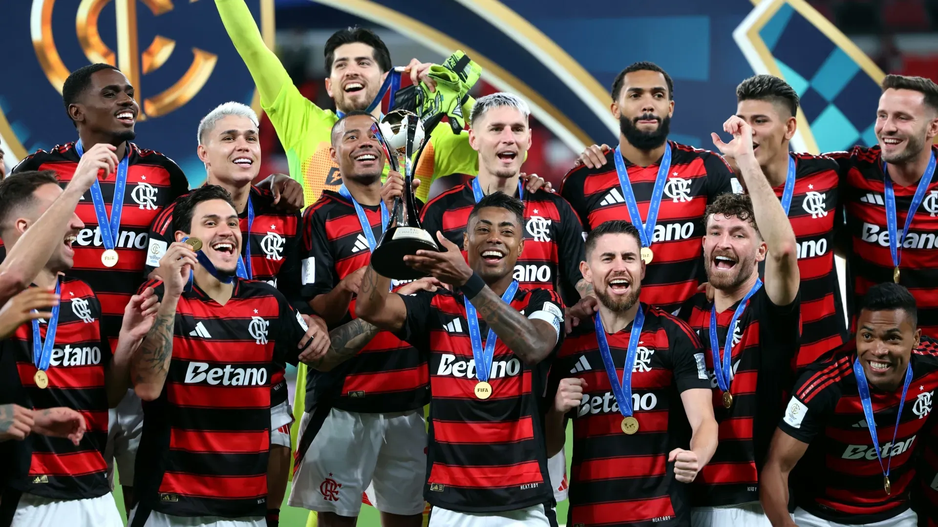 Bruno Henrique of CR Flamengo lifts the trophy after winning the FIFA Challenger Cup 2025 match. Getty Images