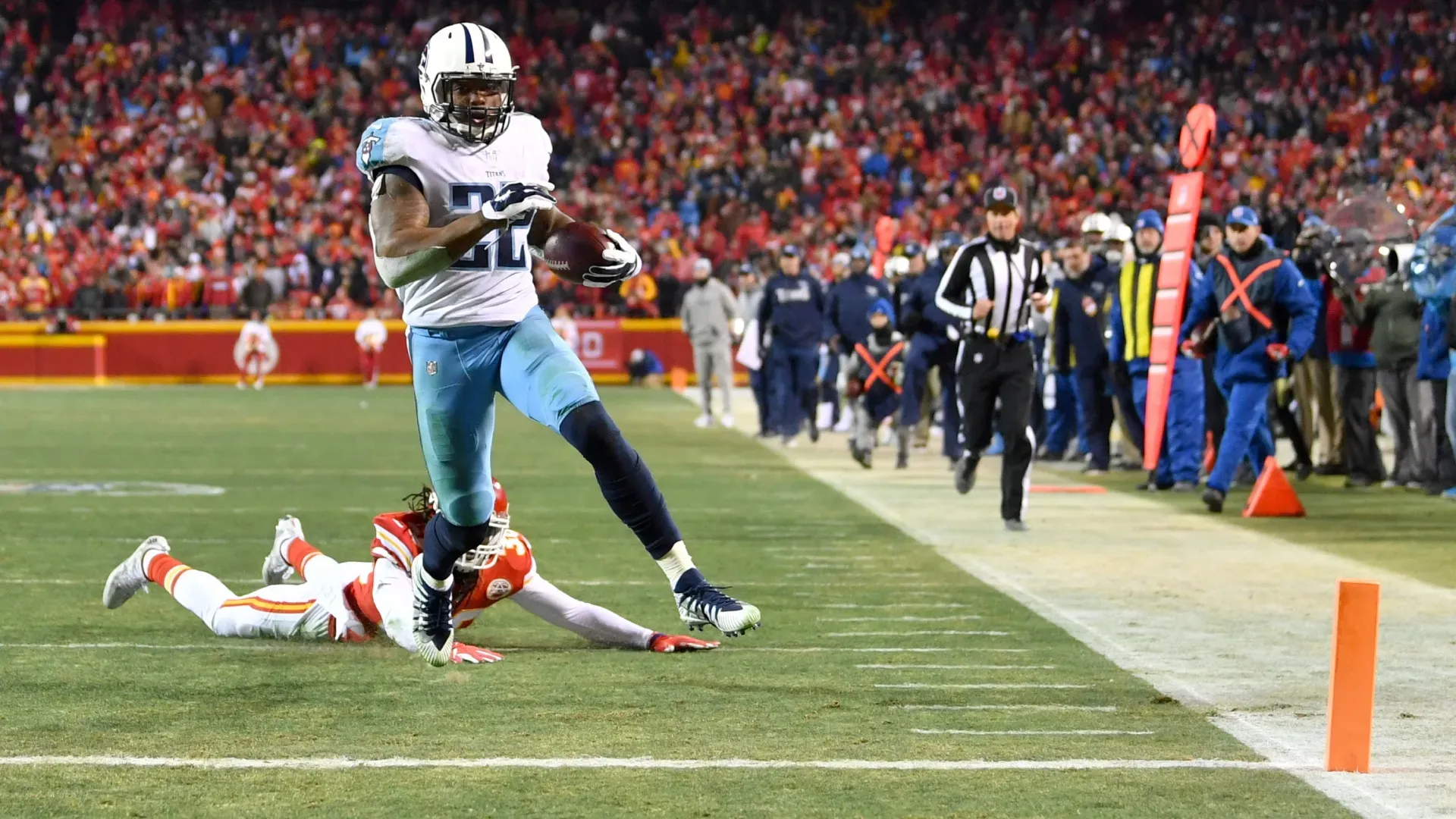 Derrick Henry of the Tennessee Titans in 2018 (Source: Jason Hanna/Getty Images)