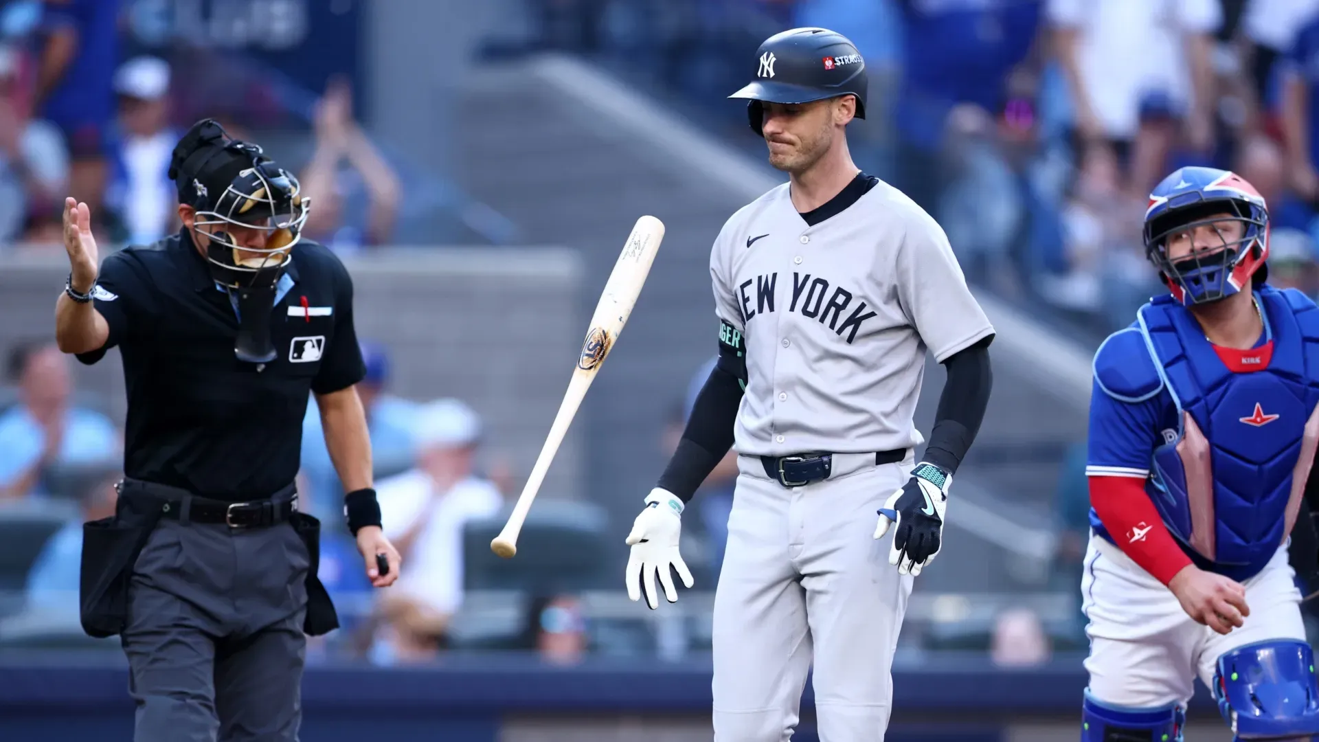 Cody Bellinger #35 of the Yankees reacts after striking out. Vaughn Ridley/Getty Images