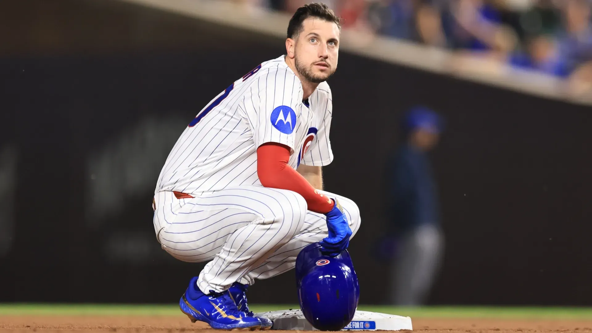 Kyle Tucker #30 with the Cubs looks on during the sixth inning against the Reds. Geoff Stellfox/Getty Images