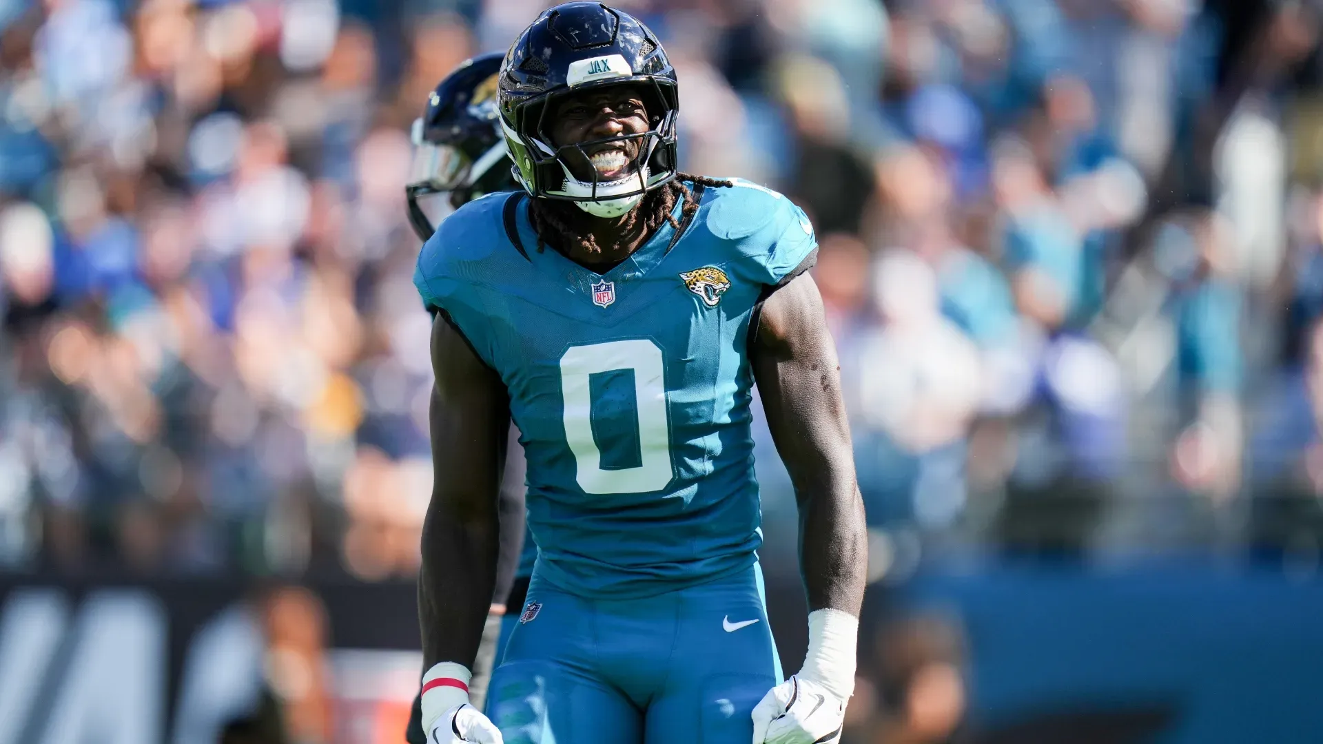 Devin Lloyd #0 of the Jacksonville Jaguars