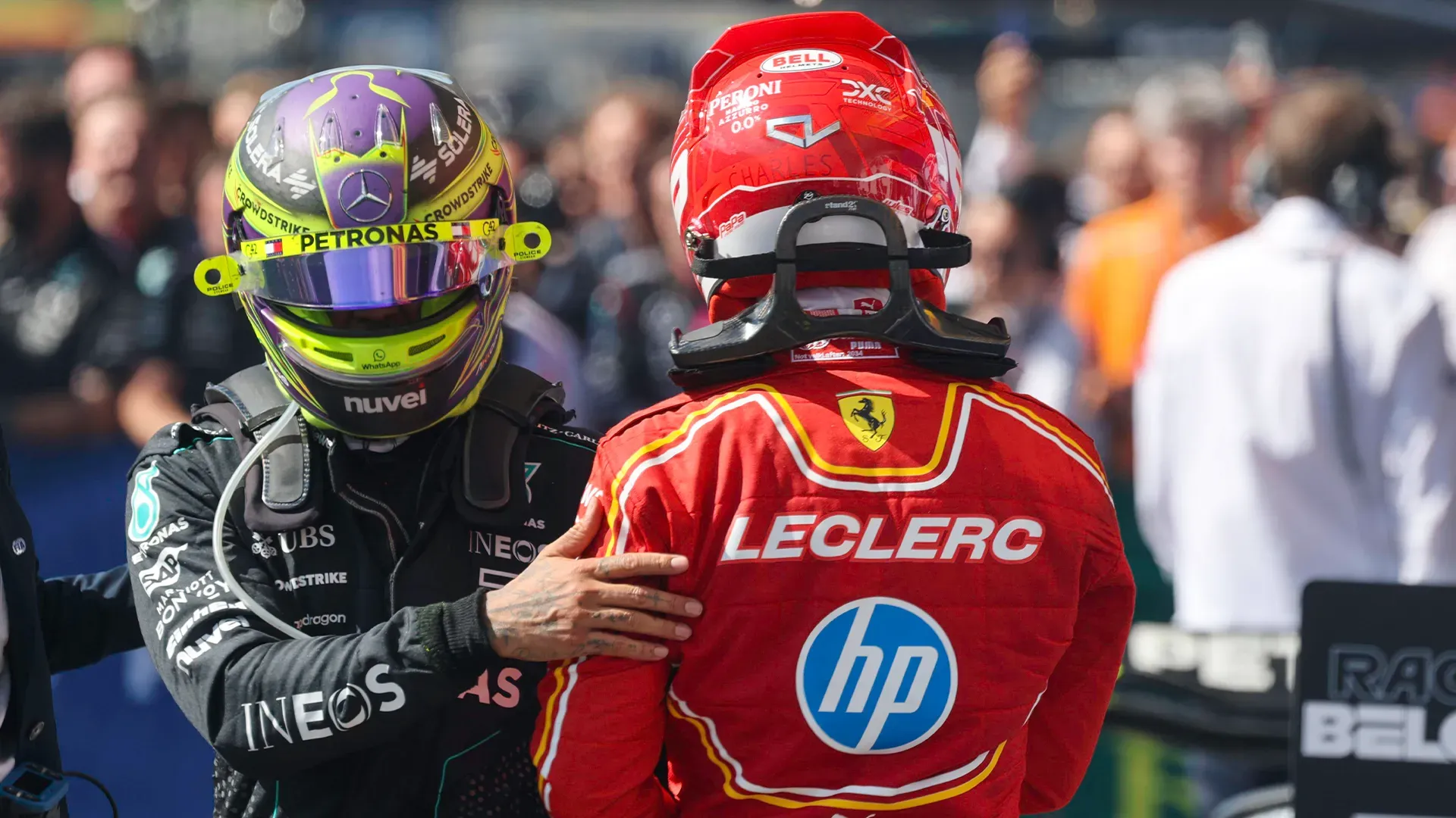 Lewis Hamilton y Charles Leclerc