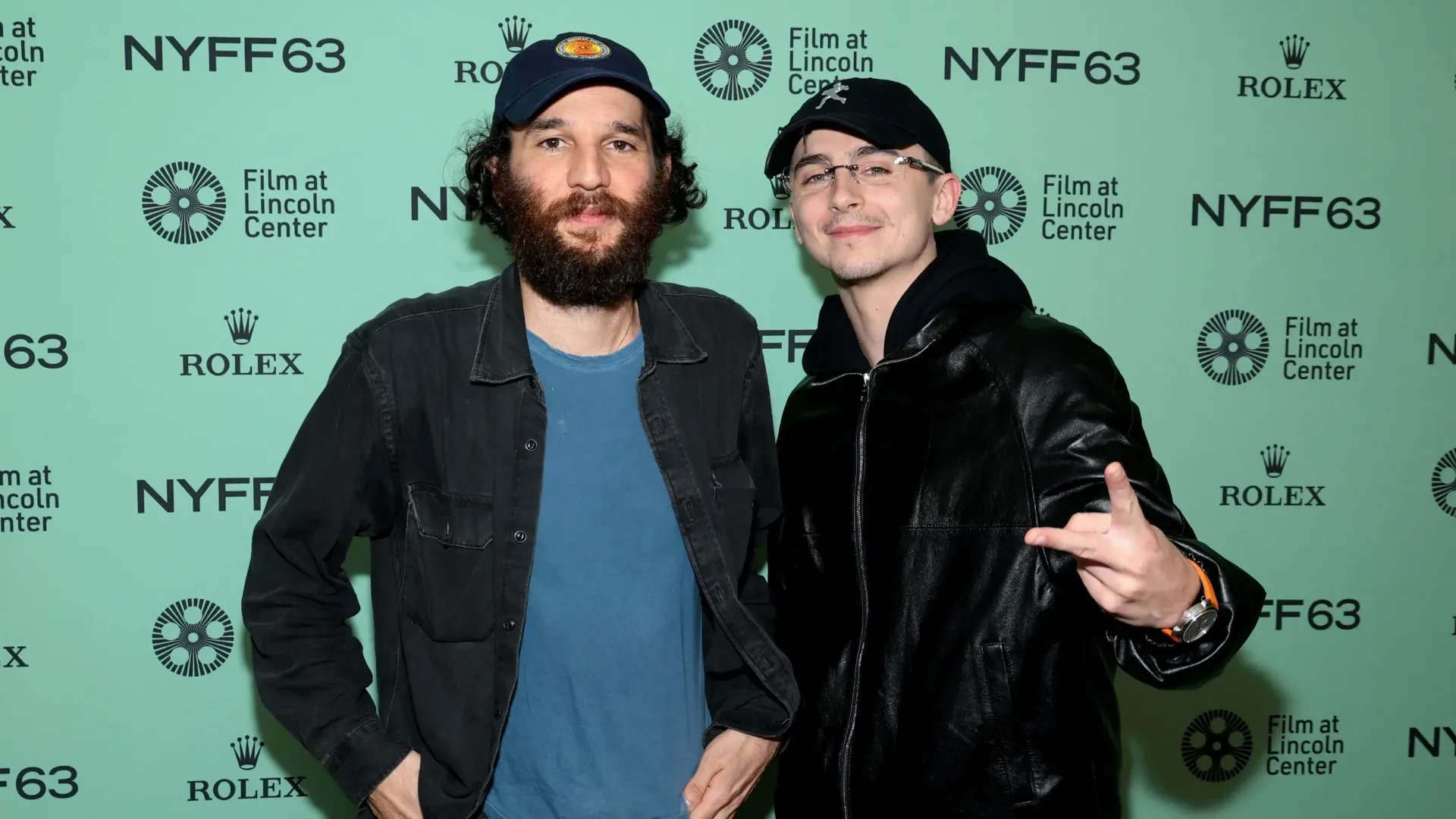 Josh Safdie and Timothée Chalamet attend the NYFF63 Secret Screening during the 63rd New York Film Festival at Alice Tully Hall, Lincoln Center on October 06, 2025 in New York City. (Photo by Dimitrios Kambouris/Getty Images for FLC)