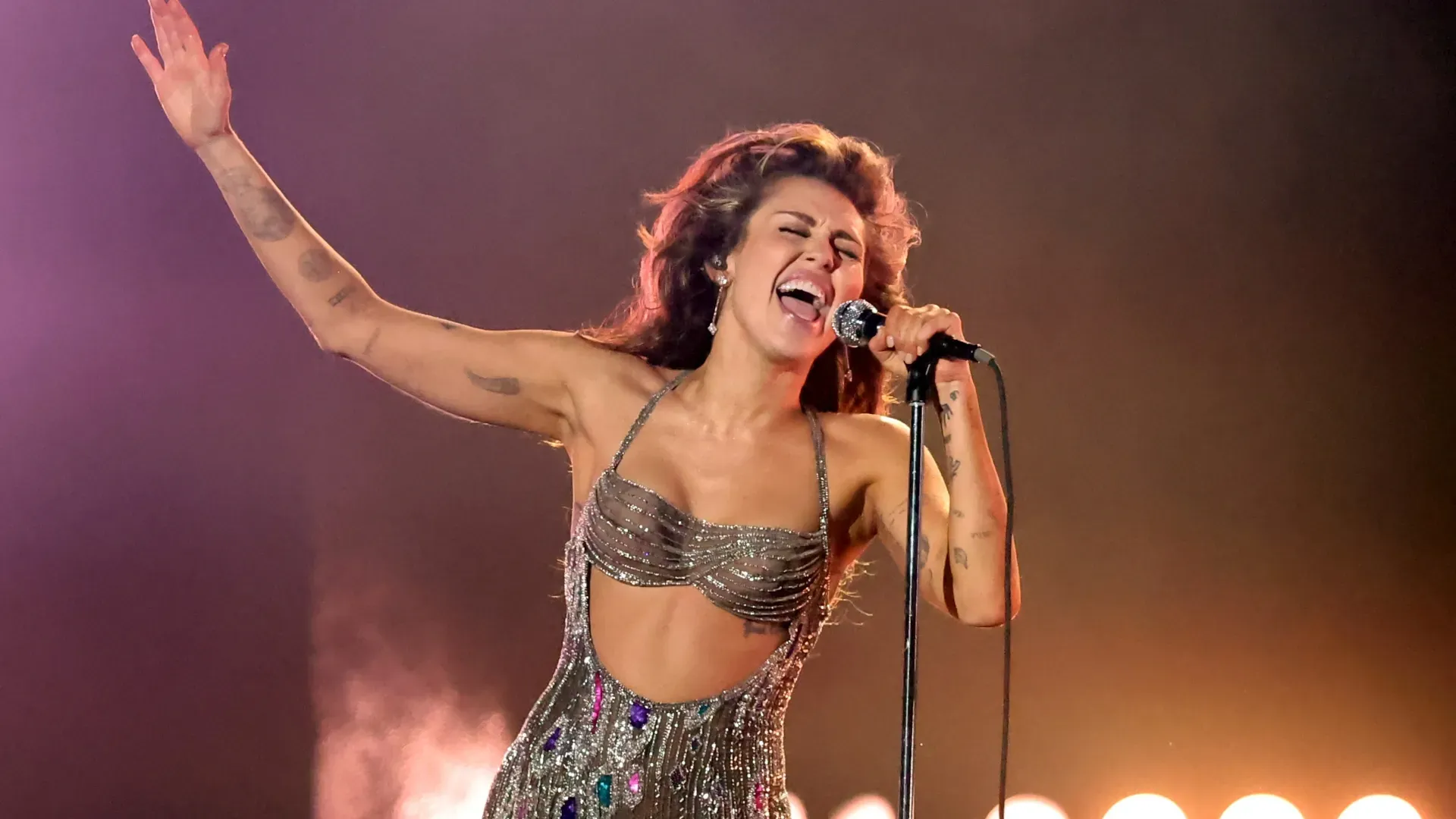 Miley Cyrus performs onstage during the 66th GRAMMY Awards at Crypto.com Arena on February 04, 2024 in Los Angeles, California. (Photo by Amy Sussman/Getty Images)