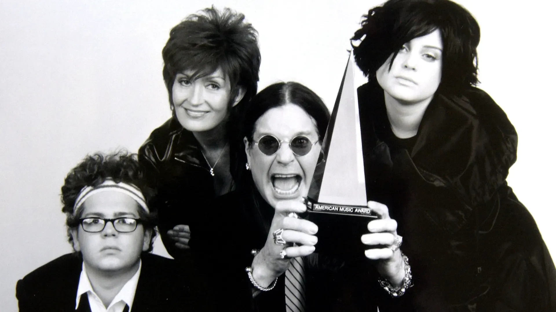 The Osbournes (L-R) Jack, Sharon, Ozzy and Kelly are shown in this undated photo on Novemember 19, 2002 in Beverly Hills, California. The Osbournes will host the 30th Annual American Music Awards on January 13, 2003 in Los Angeles. (Handout photo delivered by Getty Images)