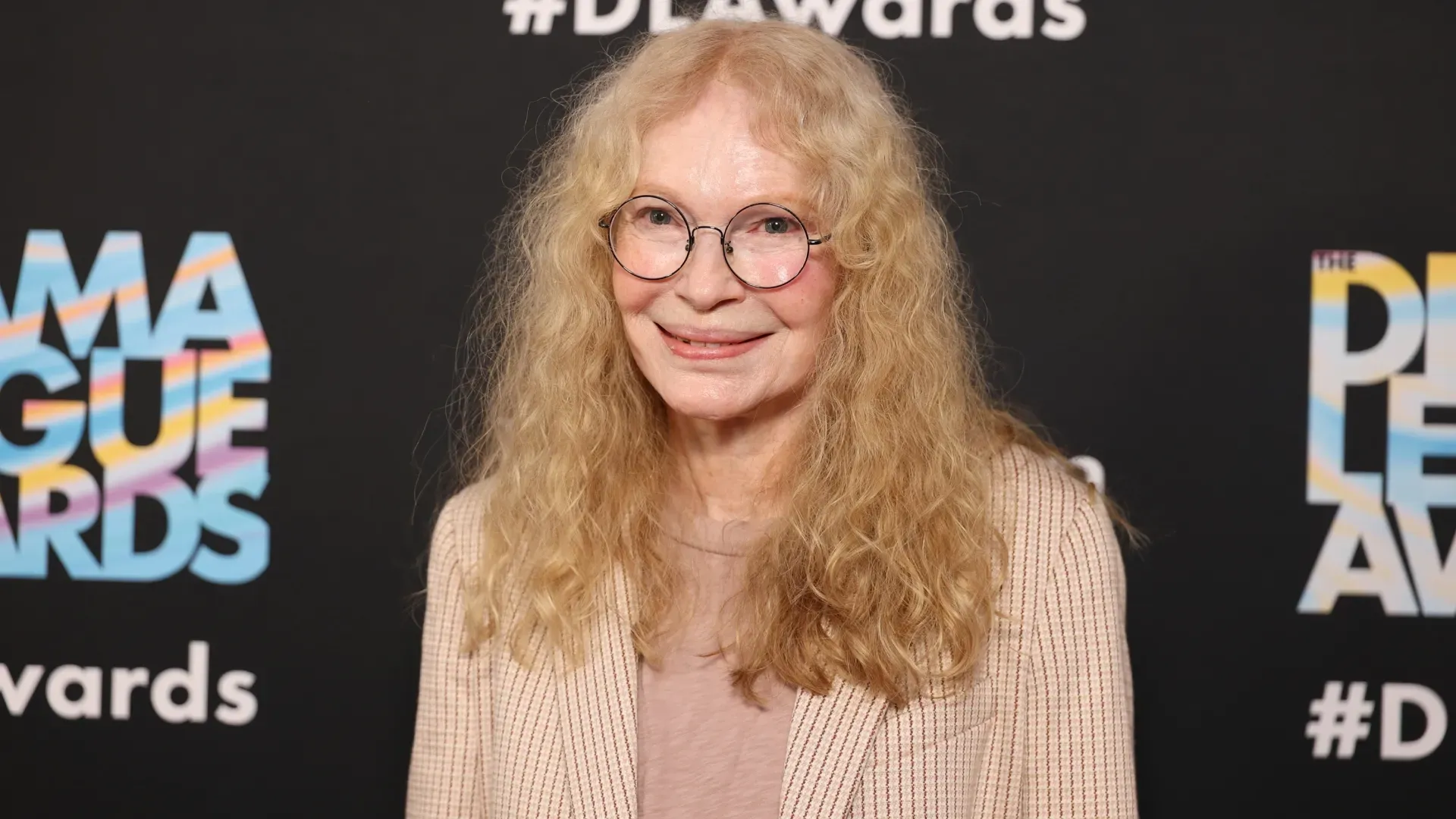 Mia Farrow attends the 2025 Drama League Awards at The Ziegfeld Ballroom on May 16, 2025 in New York City. (Photo by Michael Loccisano/Getty Images)