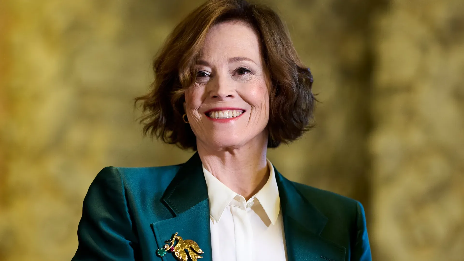 Actress Sigourney Weaver poses at the “Goya International” award photocall 2024 at the Valladolid City Hall on February 09, 2024 in Valladolid, Spain. (Photo by Carlos Alvarez/Getty Images)