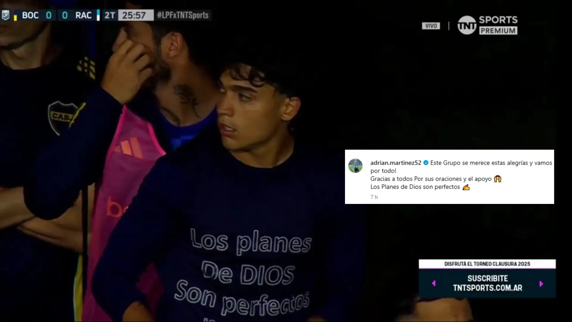 Parte del mensaje de Maravilla coincidía con la remera de Zeballos.