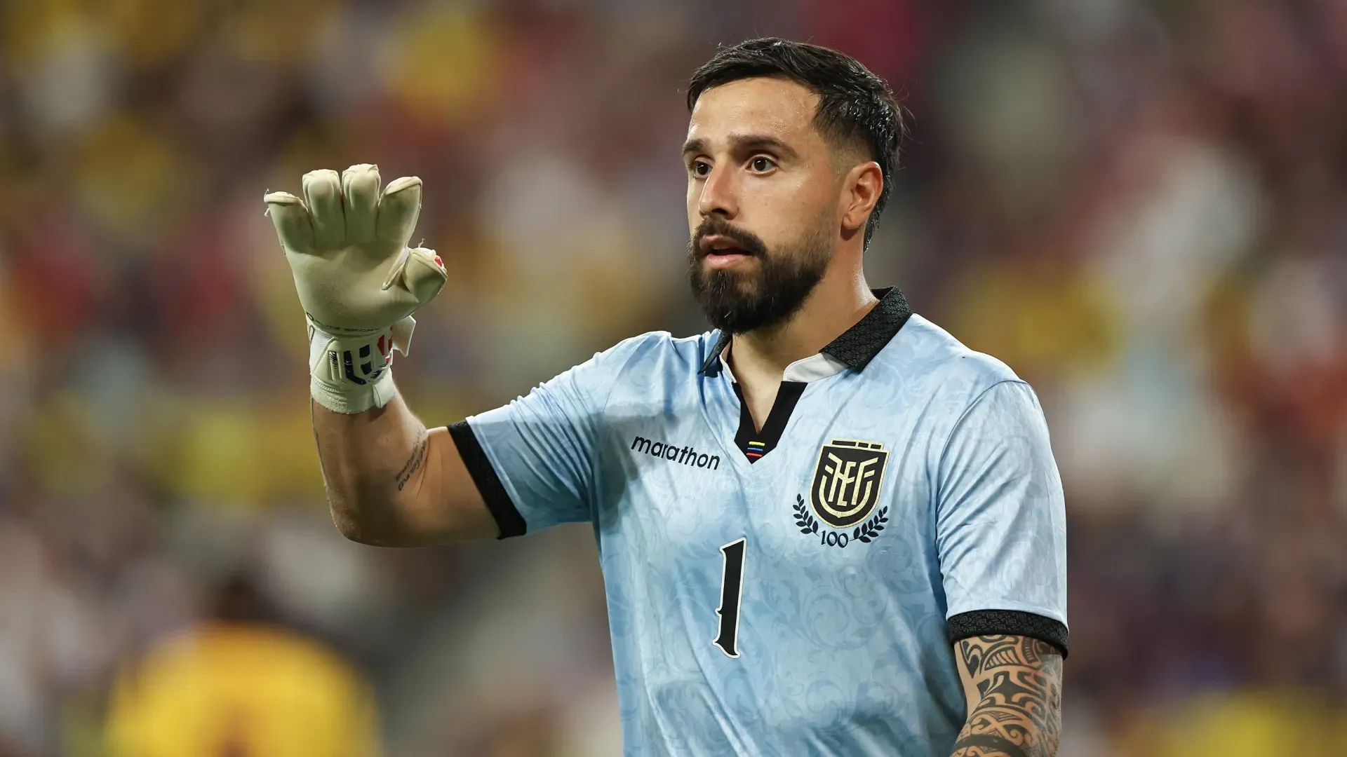 Hernan Galindez playing for Ecuador.