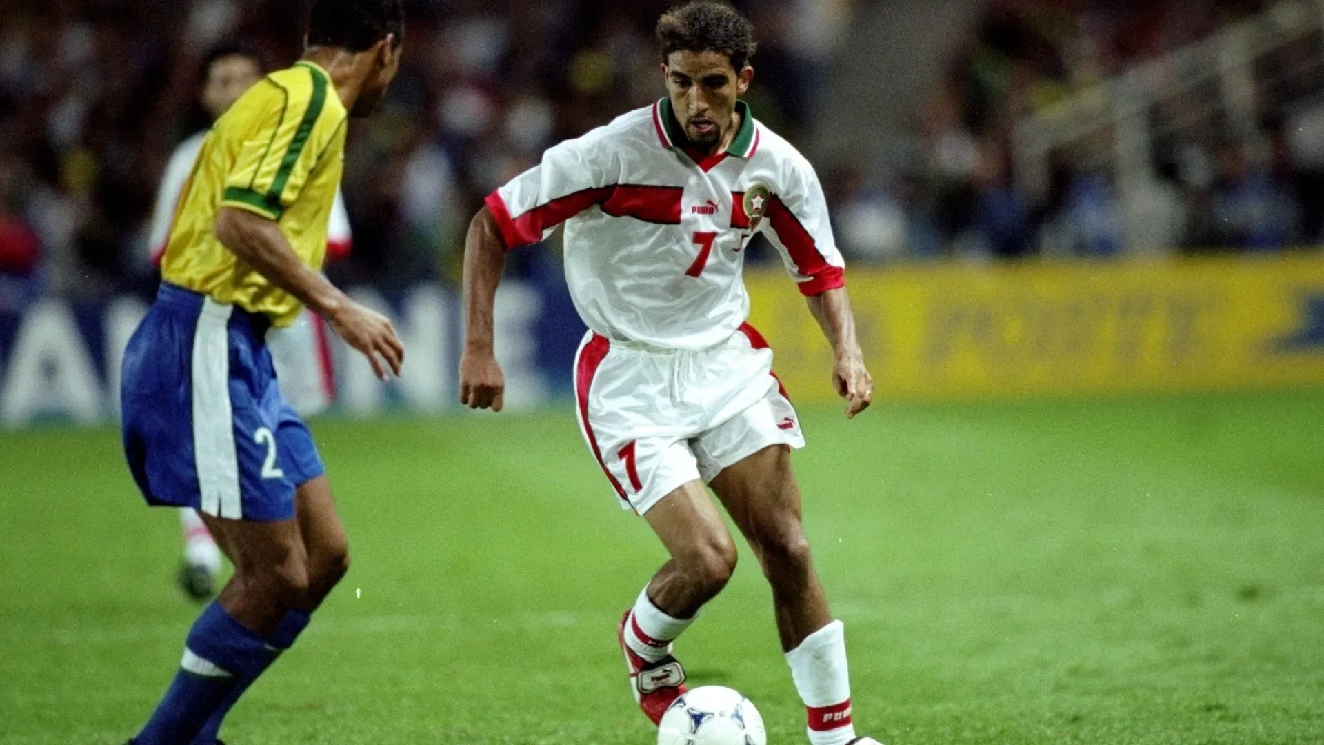 Mustafa El Hadji of Morocco in action during the 1998 World Cup first round match against Brazil.