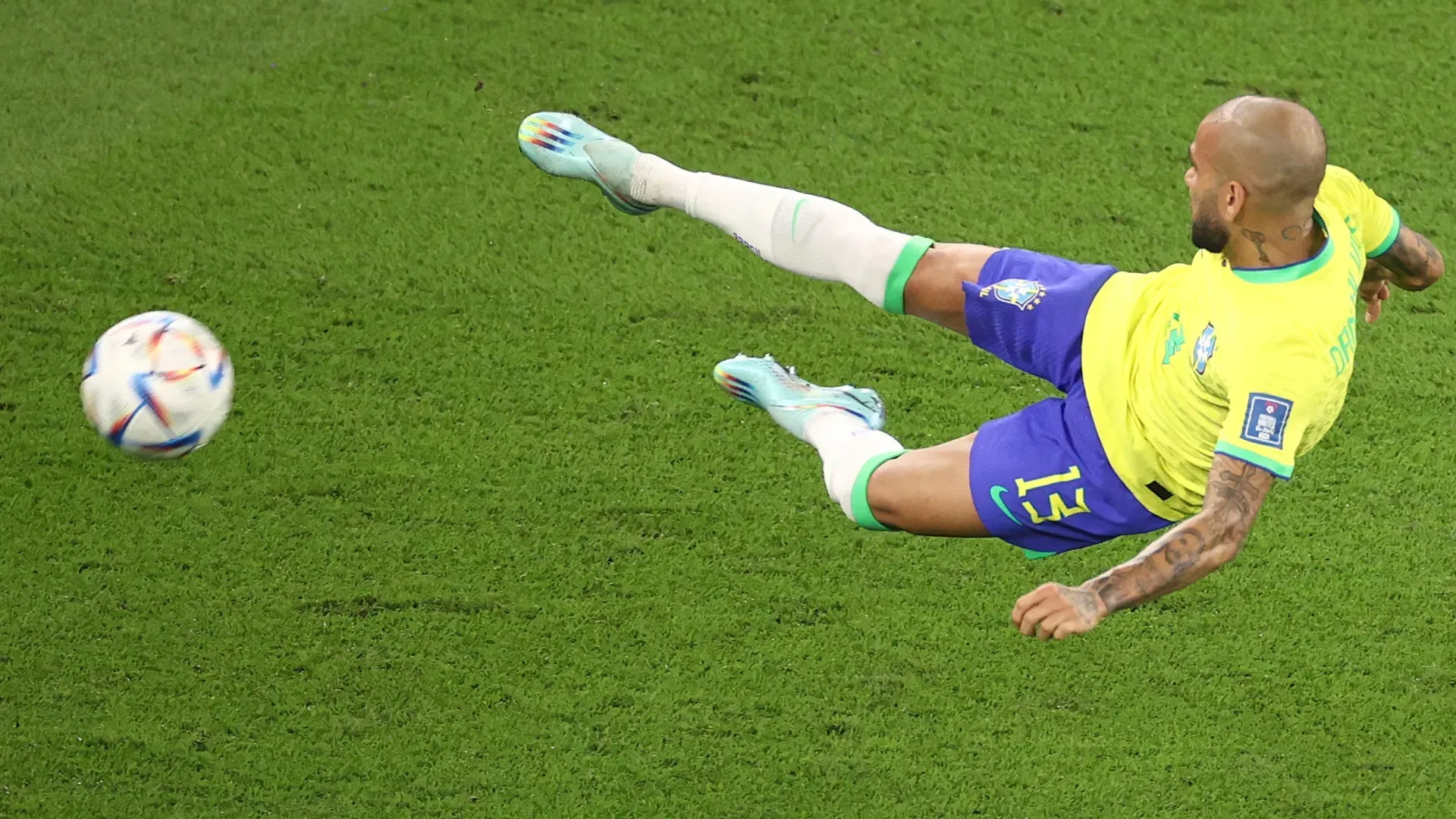 Dani Alves with Brazil in FIFA World Cup 2022