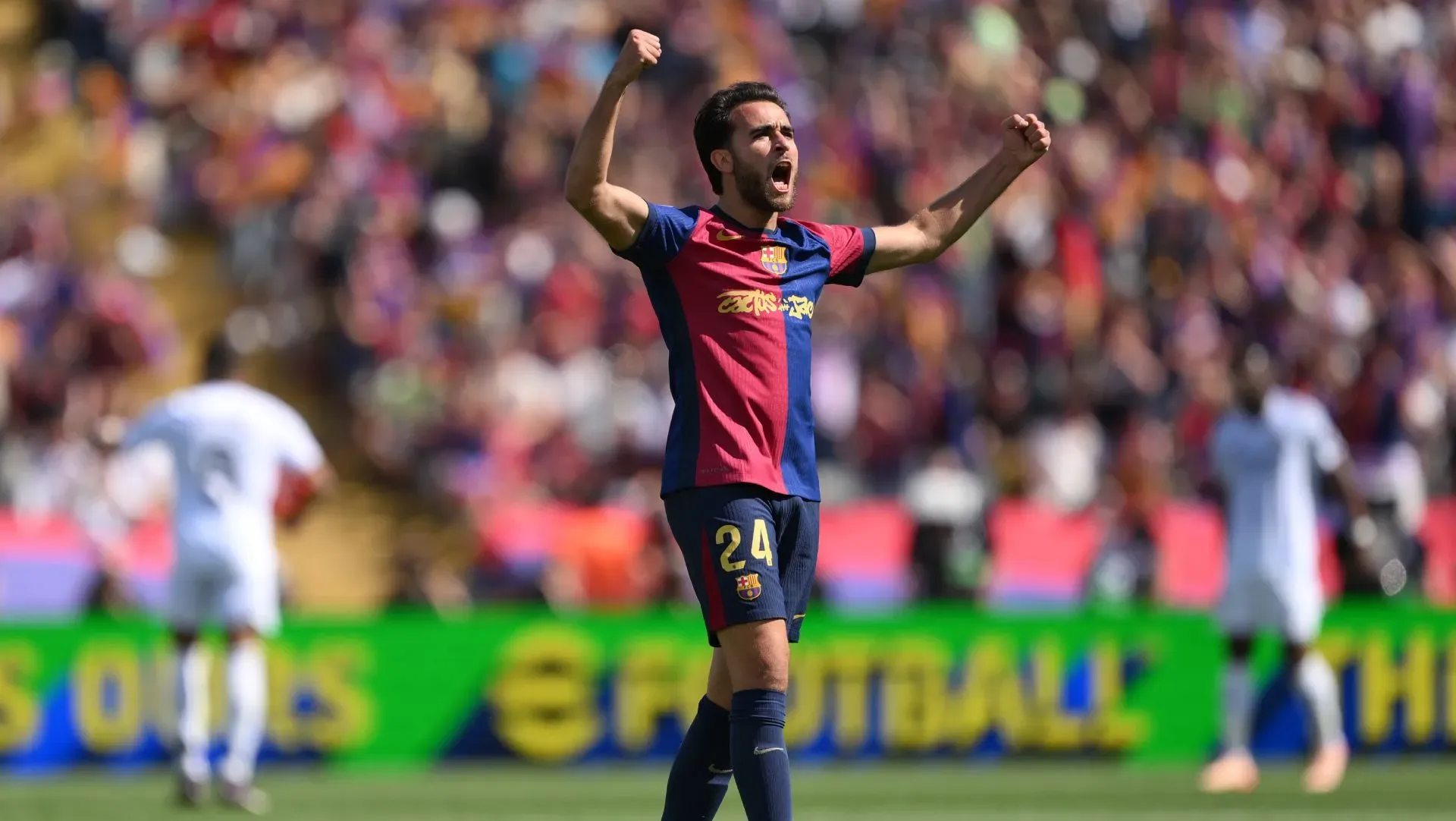 Eric García comemora gol no Barcelona. Foto: David Ramos/Getty Images