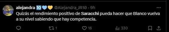 Los hinchas elogiaron el nivel de Saracchi.