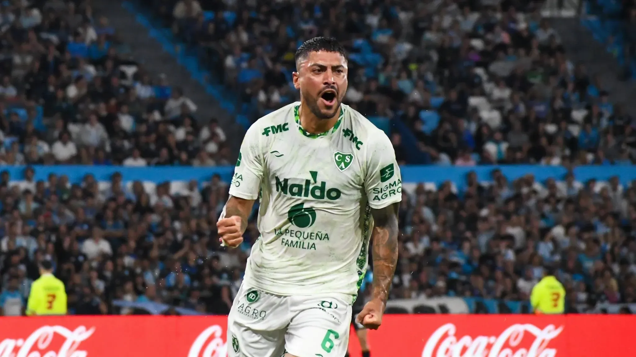 Sarmiento: Fernando Godoy tras convertir el golazo frente a Racing