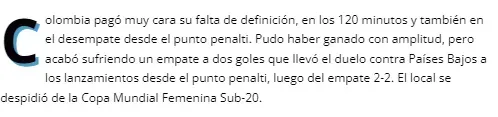 Parte de la crónica de El Tiempo.