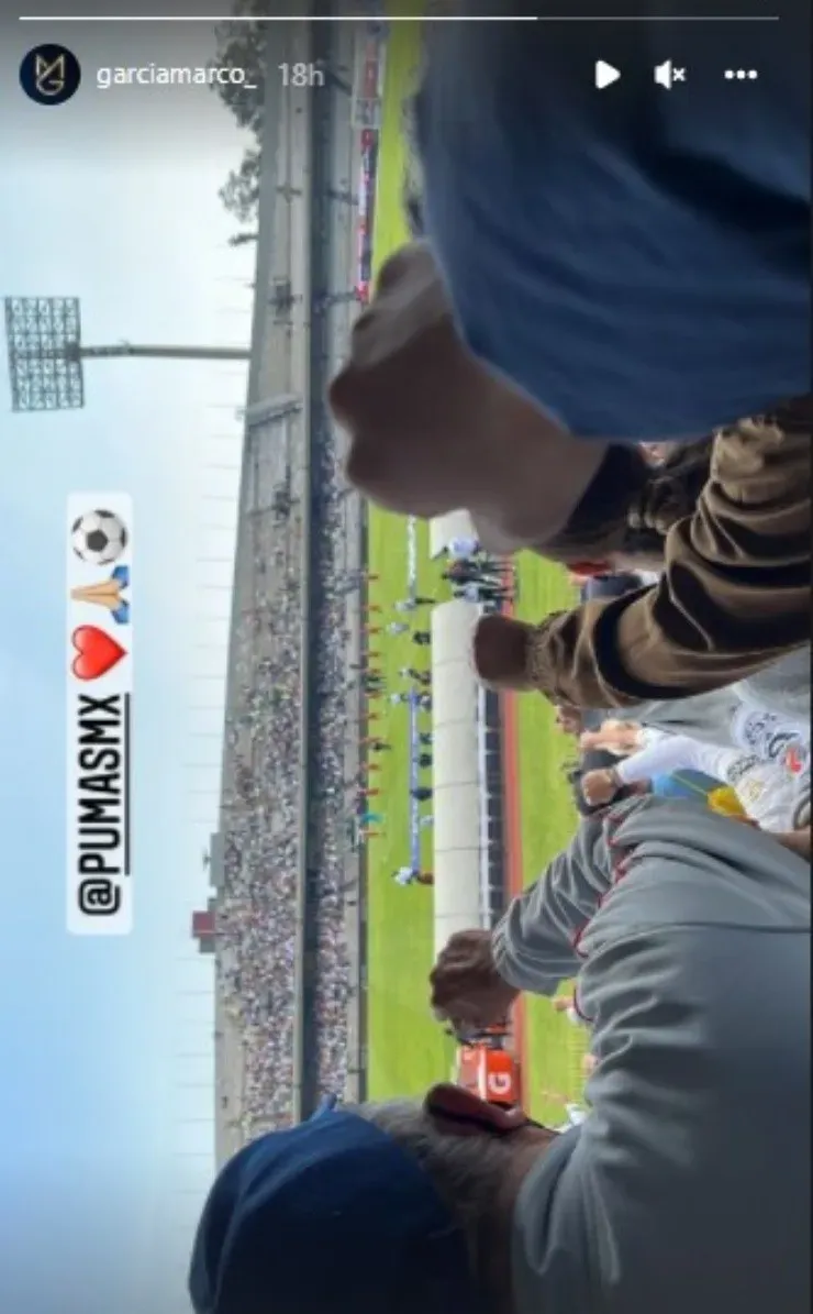 La historia que compartió García en su cuenta de Instagram (@garciamarco_)