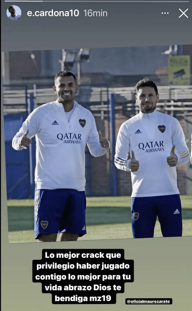 La historia que subió Cardona. (Instagram)