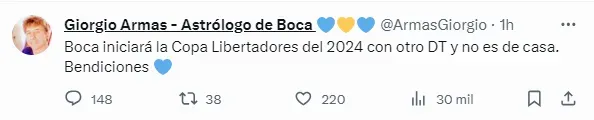 Tuit de Giorgio Armas.