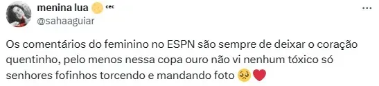 Web elogia torcida do futebol feminino