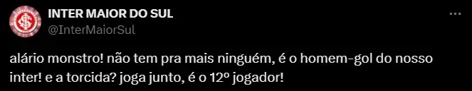 Torcedor do Internacional. Foto: Reprodução / Twitter