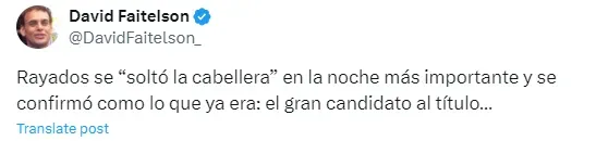 Publicación de David Faitelson