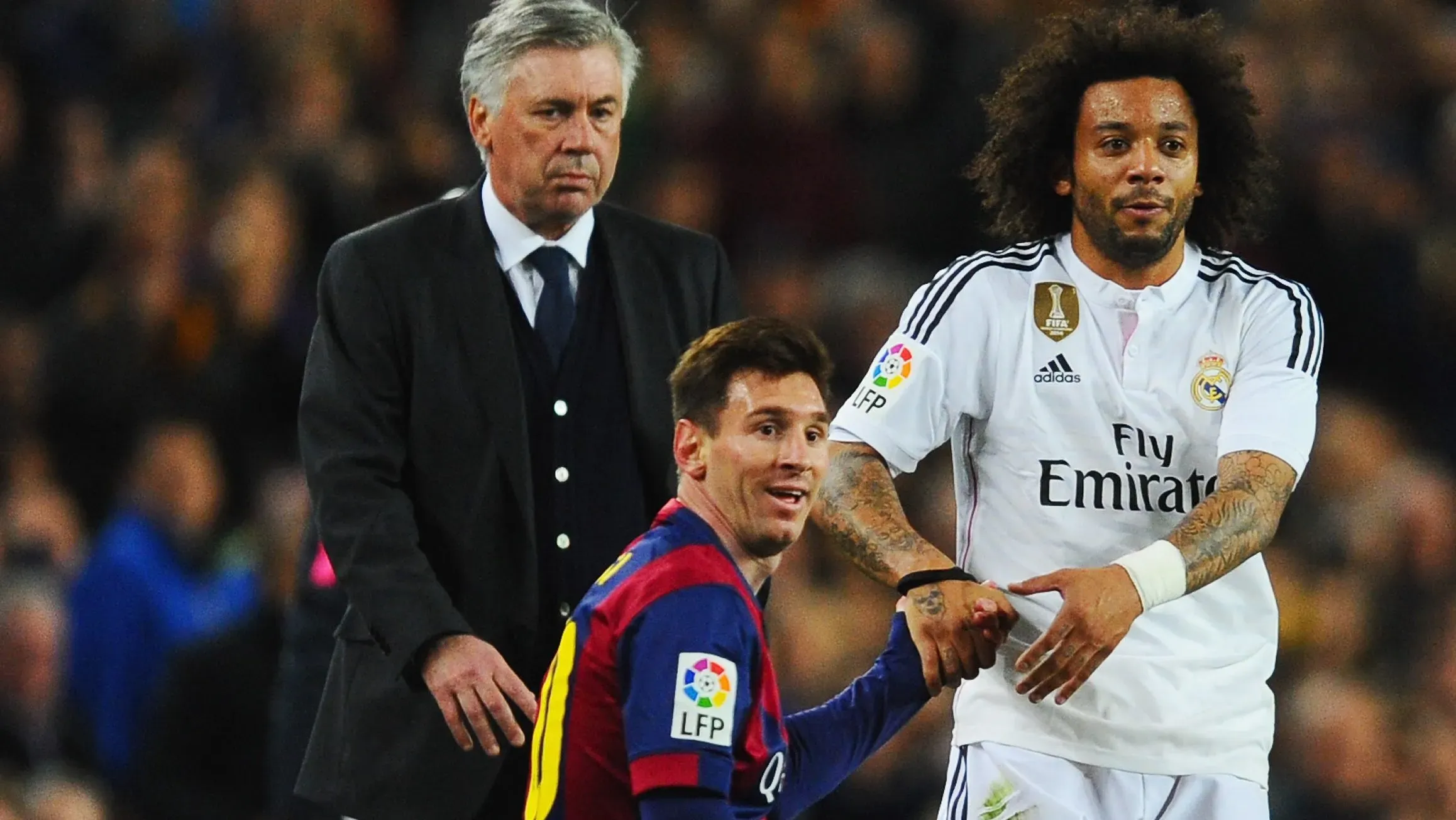 Posiblemente se dé un nuevo cruce entre Carlo Ancelotti y Lionel Messi, esta vez en el Brasil vs. Argentina. Getty Images.