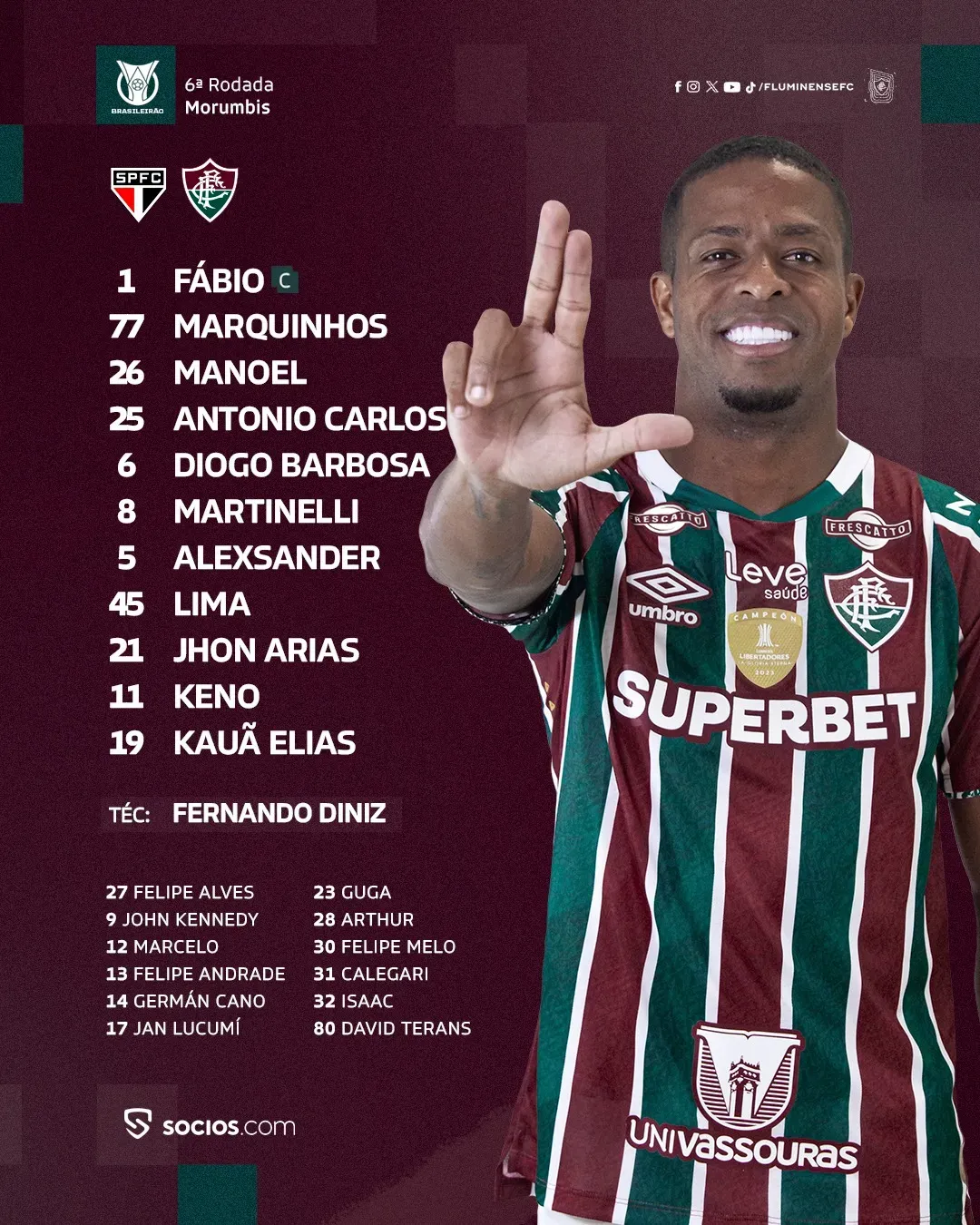 Foto: rede social X/Fluminense.