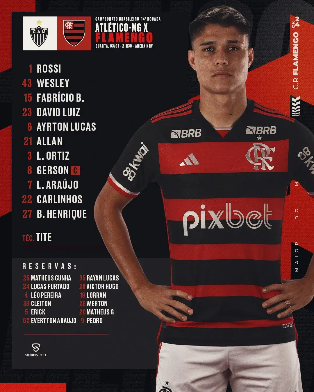 Foto: rede social X / Flamengo