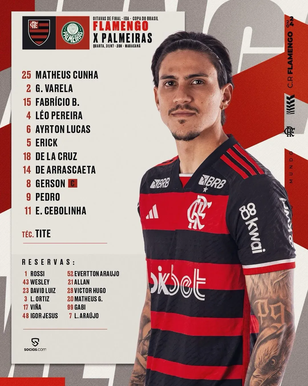 Foto: rede social X / Flamengo