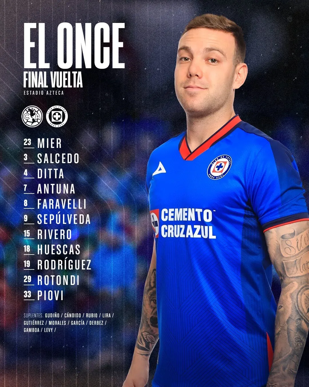 Cruz Azul confirmó la alineación