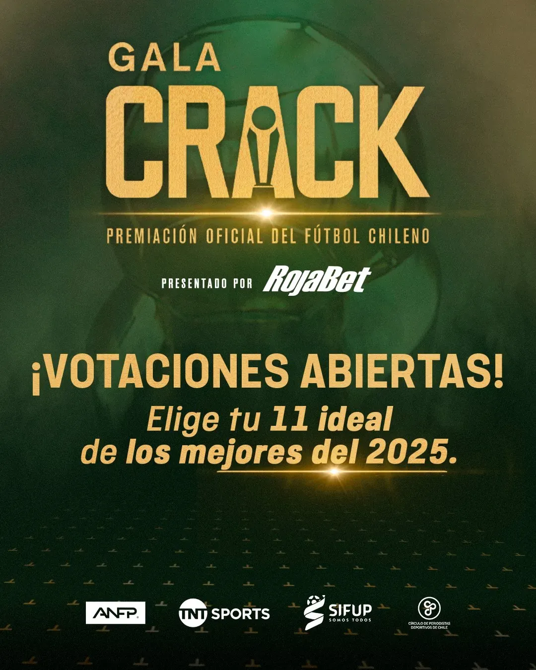 Votaciones abiertas para la Gala Crack. (Foto: @TNTSportsCL)