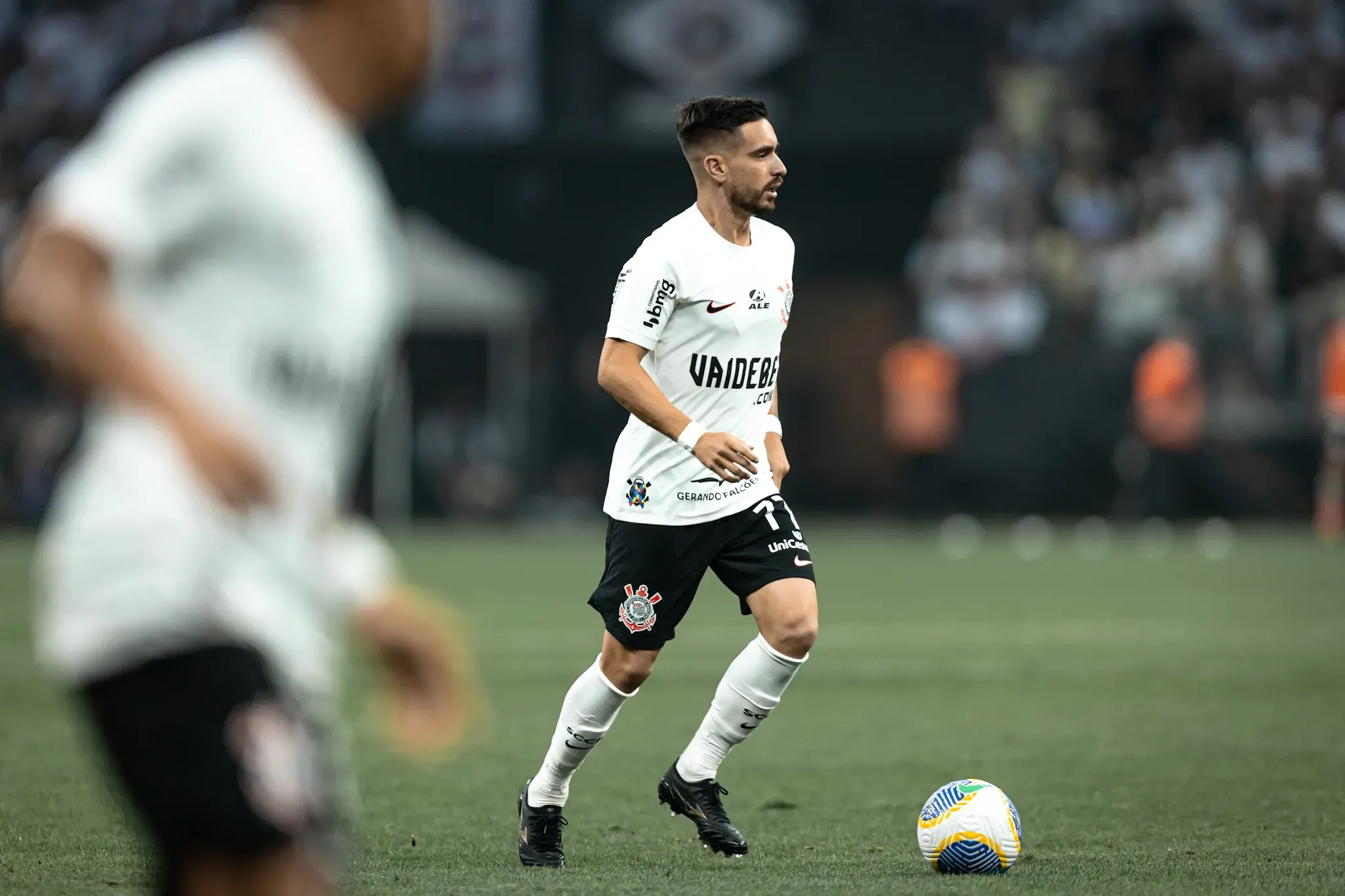 Igor Coronado, jogador do Corinthians durante partida contra o Atletico-MG no estadio Arena Corinthians pelo campeonato Brasileiro A 2024. Foto: Leonardo Lima/AGIF