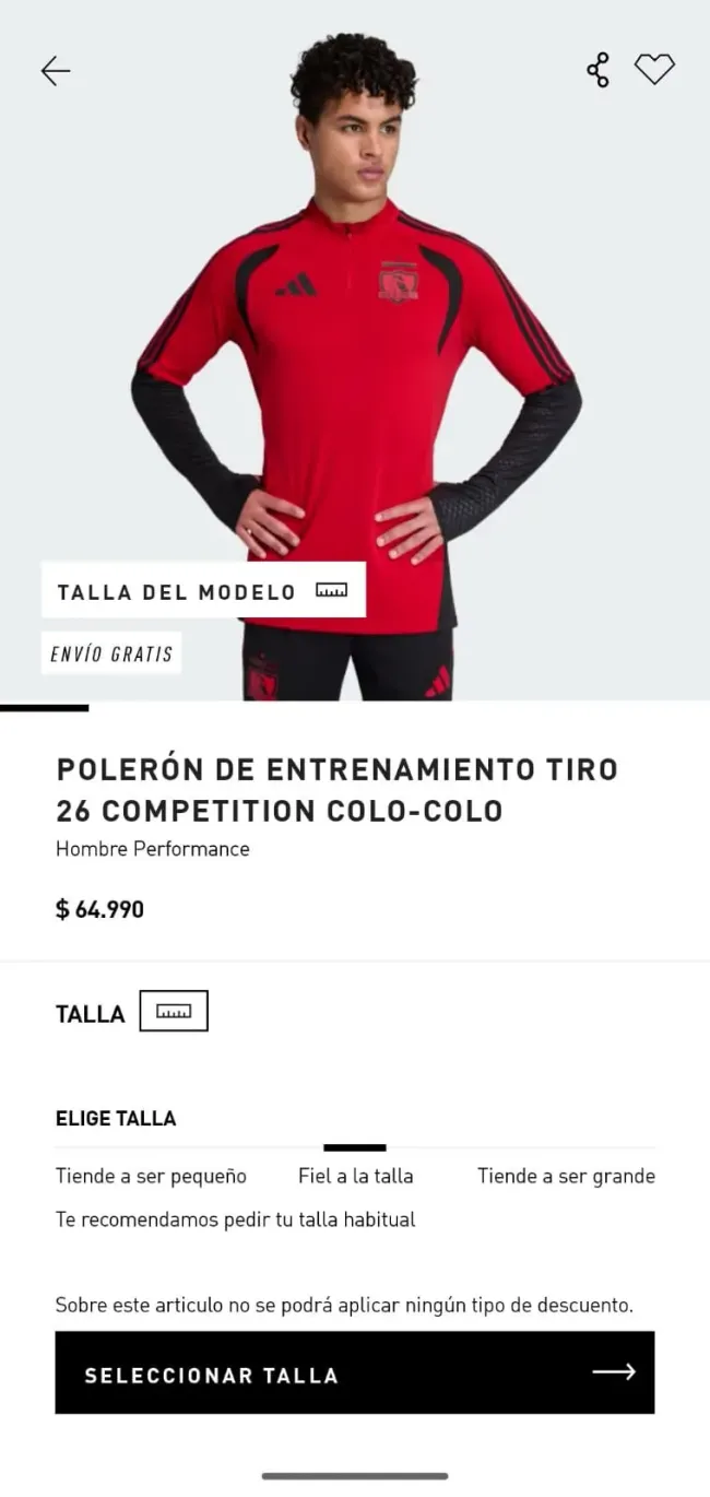 Polerón de entrenamiento de Colo Colo 2026.