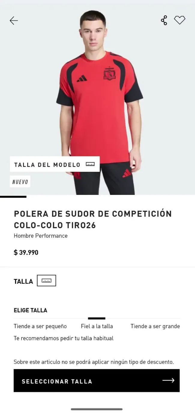 Polera sudor de competición del Cacique.