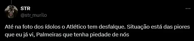 Torcedor do Atlético-MG. Foto: Reprodução/ Twitter