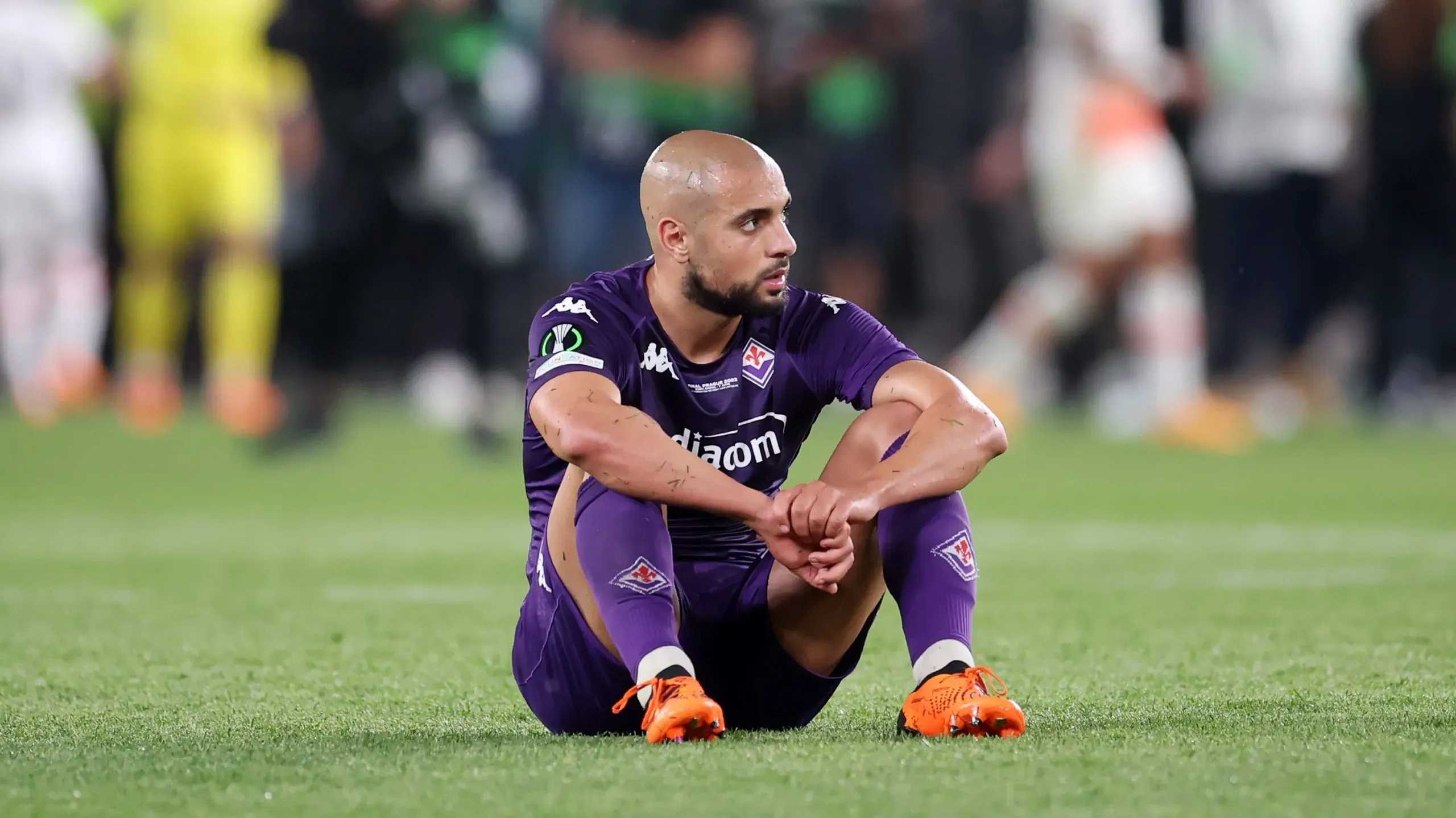 Sofyan Amrabat, post derrota de la Fiorentina con el West Ham en la Final de la Conference League. Getty Images