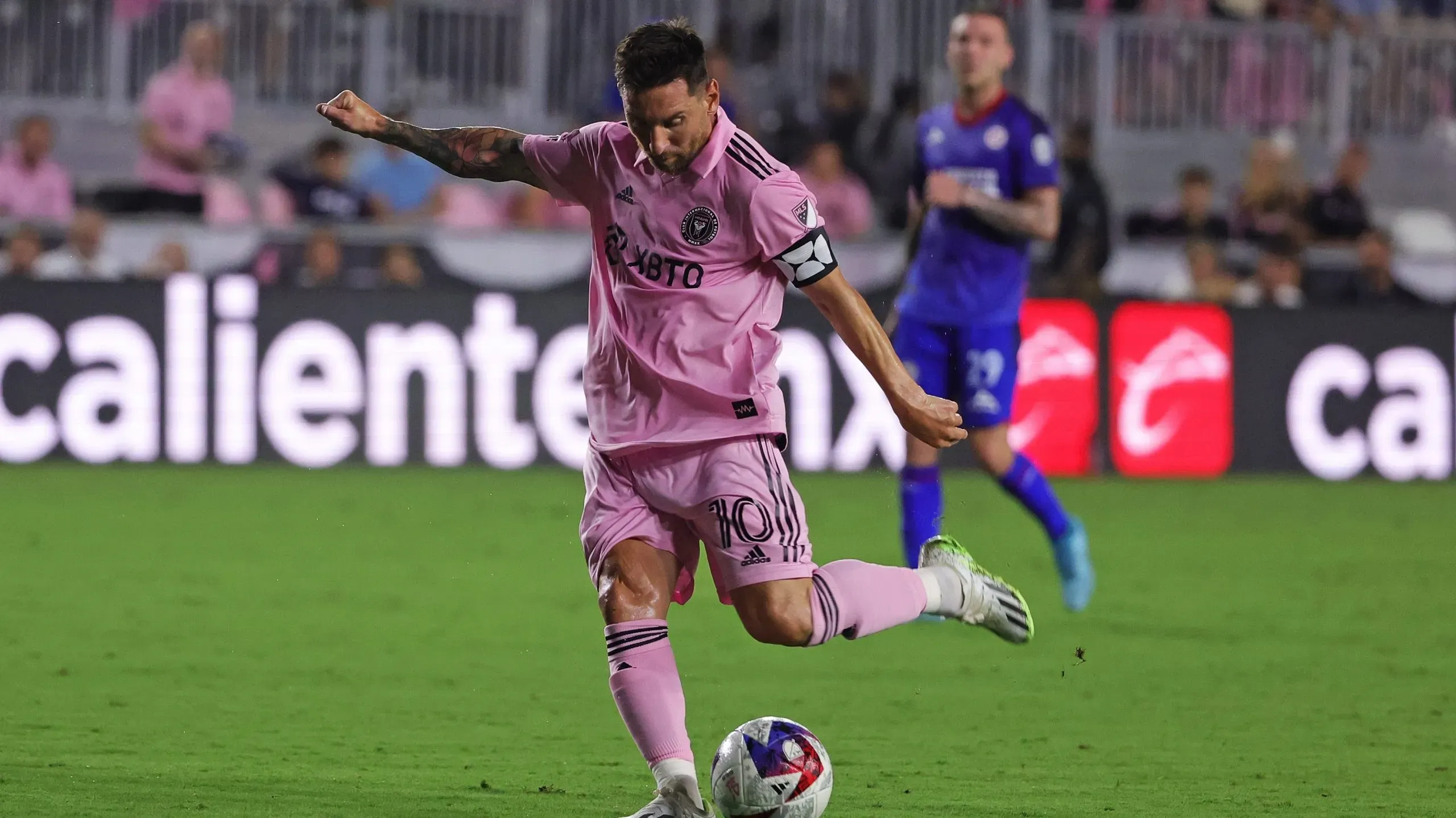 Lionel Messi logró su primer doblete con Inter Miami en el partido que los enfrentó a Atlanta United por la Leagues Cup. (Photo by Megan Briggs/Getty Images)