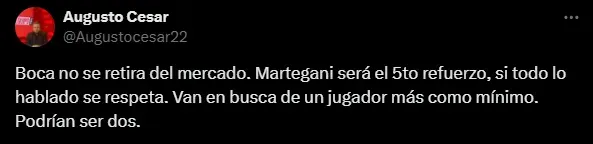 La decisión de Boca en el mercado. (Captura)