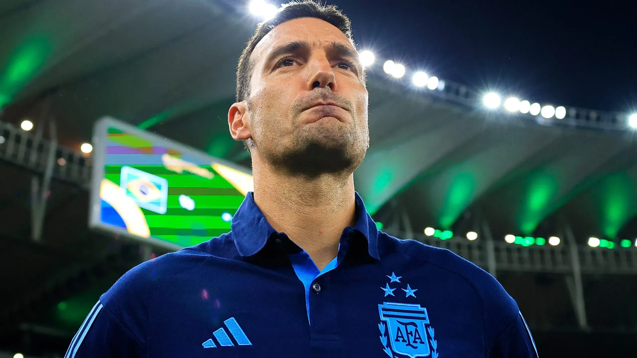 Lionel Scaloni en los momentos previos a anunciar sus dudas de continuar siendo el DT de la Selección Argentina. Getty Images.