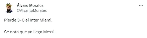 El dardo que Álvaro Morales le lanzó a Lionel Messi en Twitter.